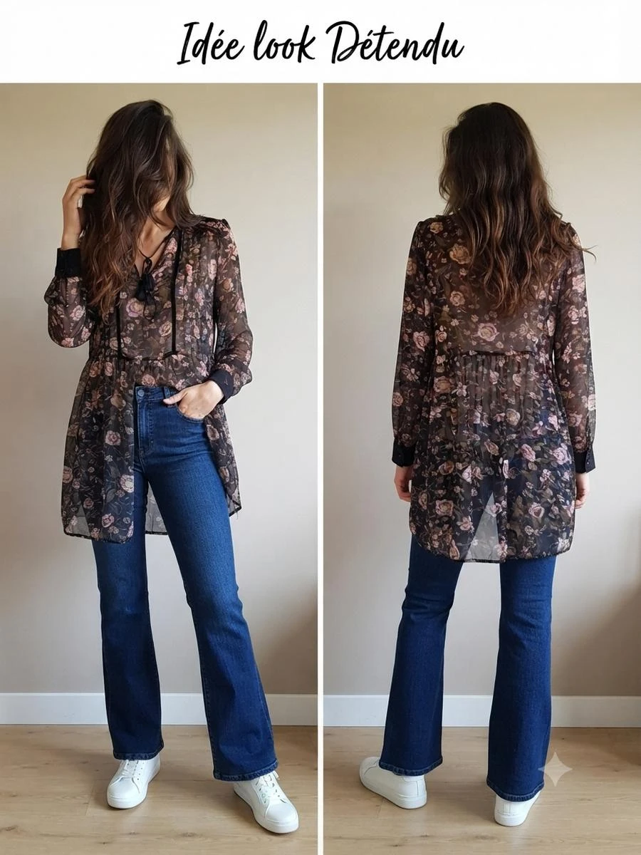 🌷Flowy floral transparent Zara short dress/tunic L 42☀️ – photo 7